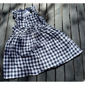 Mayoral pique dress‎ in blue checked print Size 5